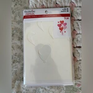 Recollections Layering Stencils Hearts - White